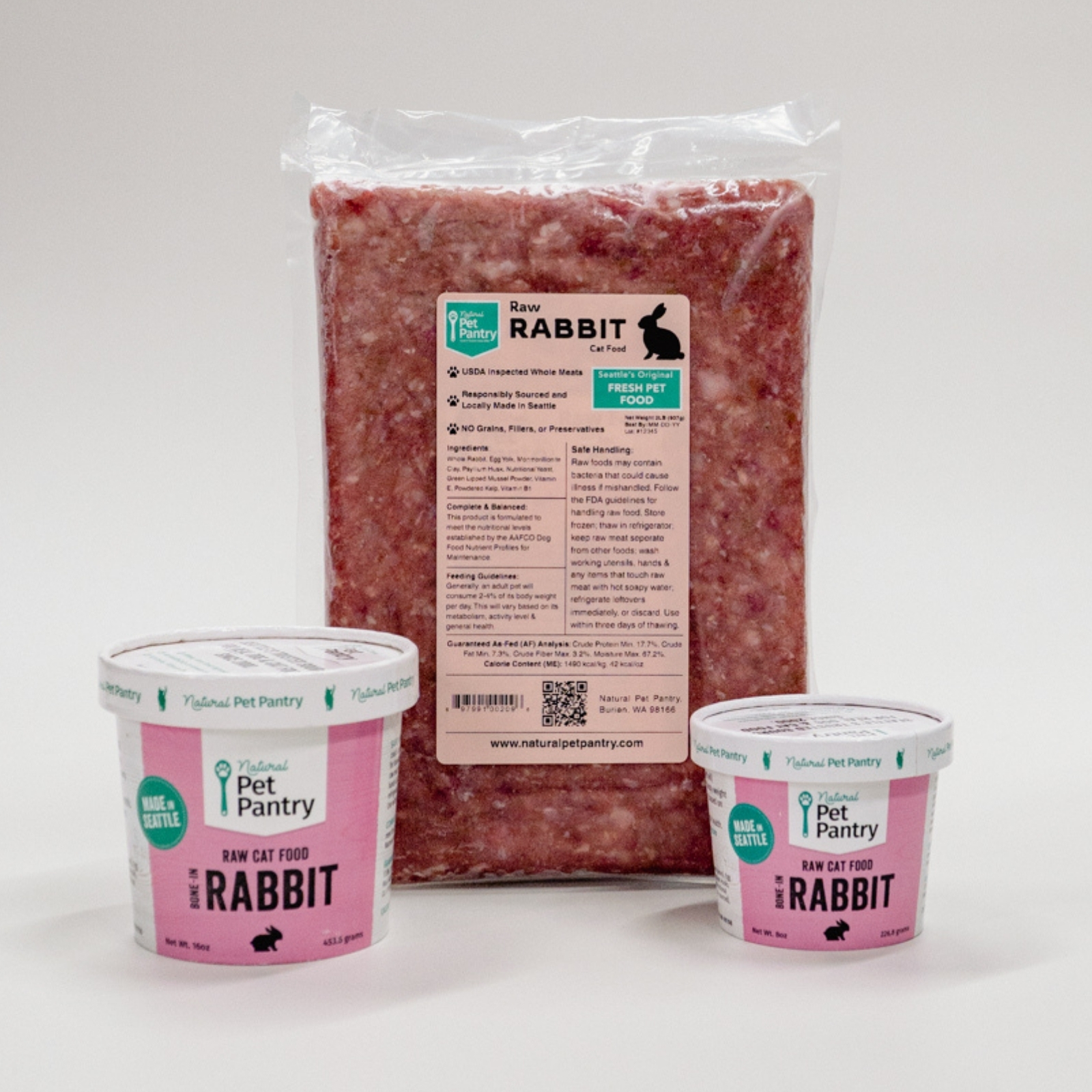 Rabbit w/ Bone Raw Cat Food