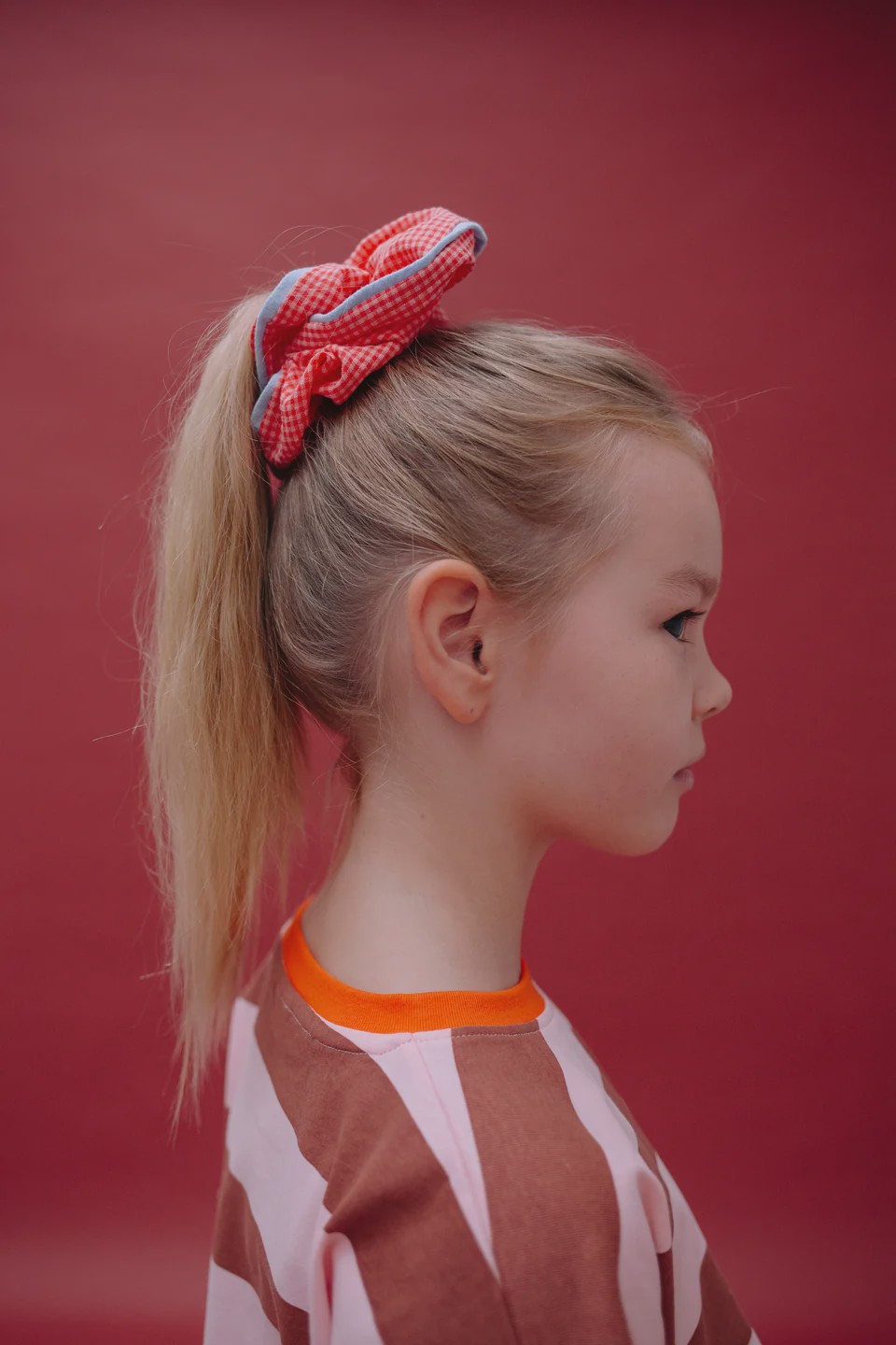 Scrunchie · lemon tree gingham flower + rose