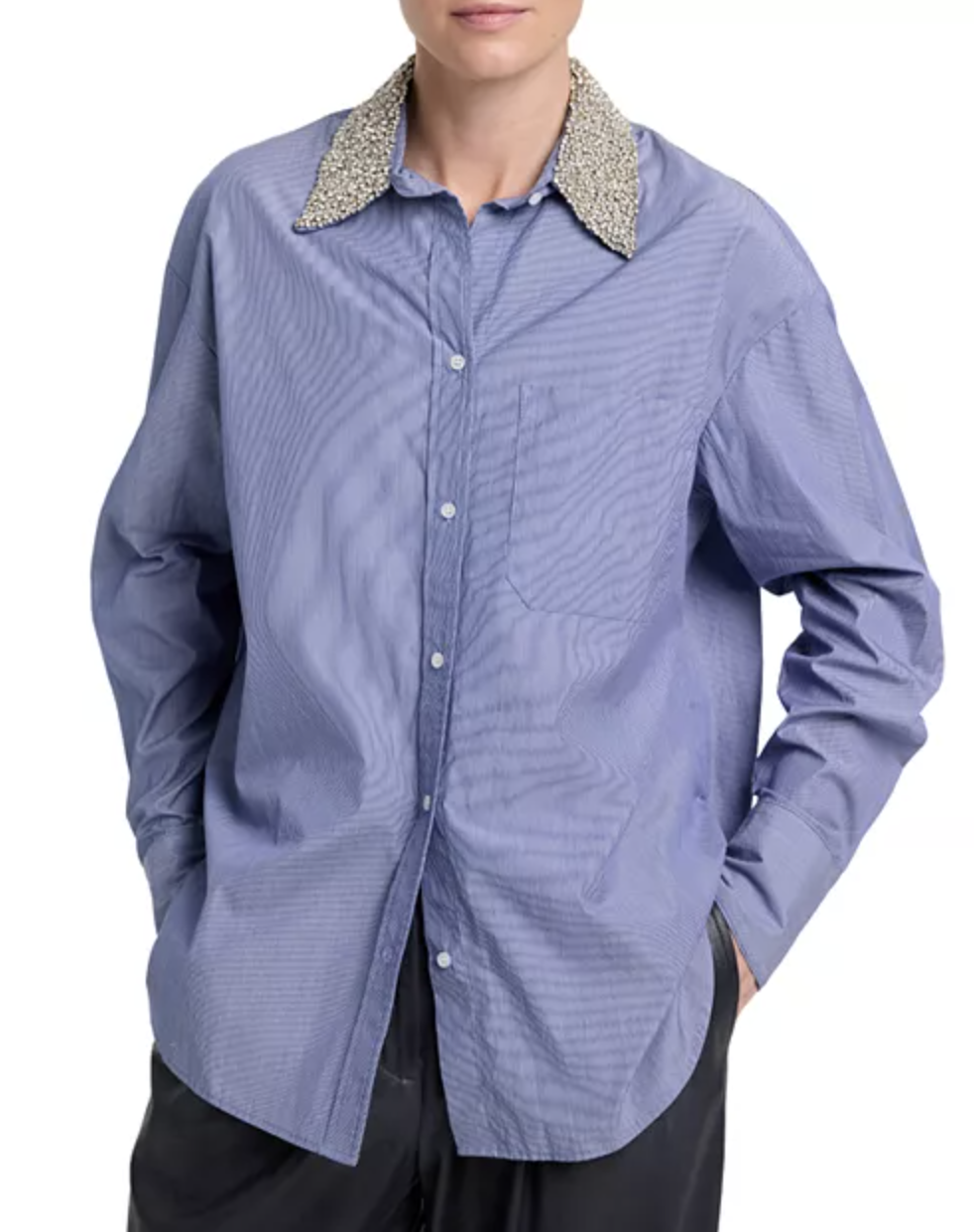 TWP Big Joe Shirt with Crystal Collar