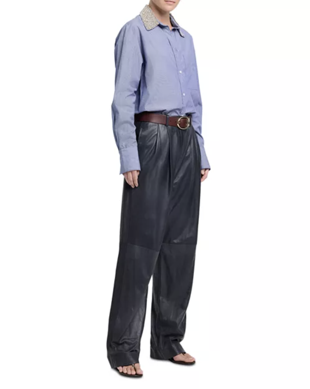 TWP Big Joe Shirt with Crystal Collar