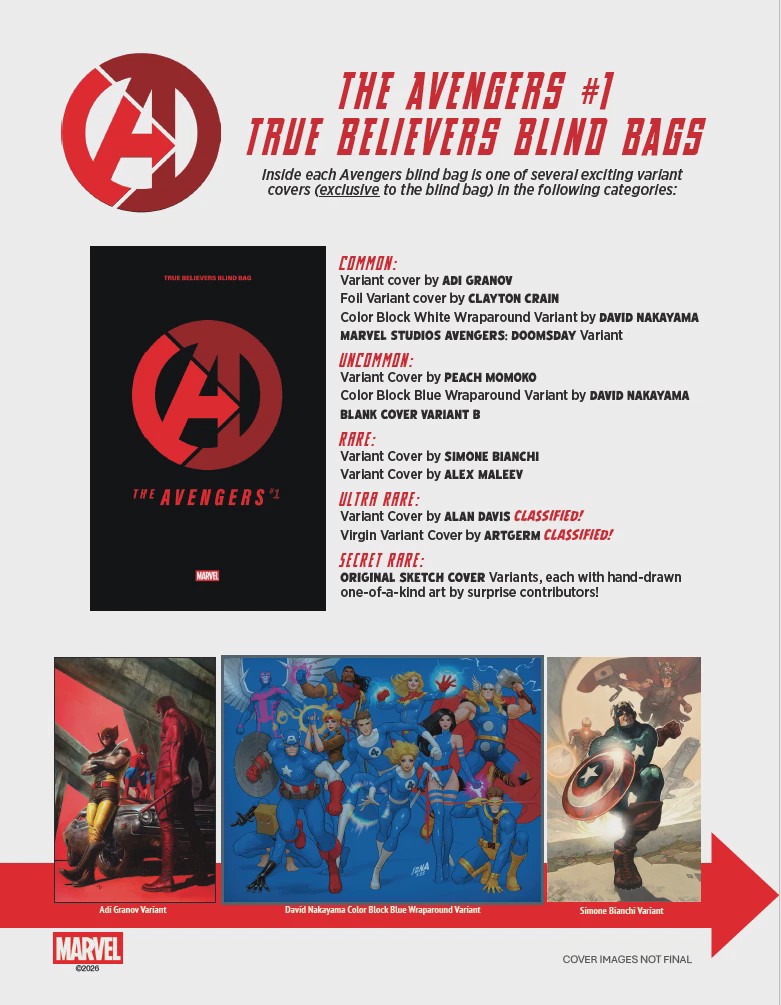 AVENGERS #1 TRUE BELIEVERS 20-BAG DISPLAY BOX