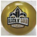 NY7502 - 8" Black N Gold Nation beach ball