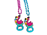 HS0419N - Rubber Flamingo Bottle Opener w/line Beads