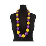 HS0489N - 44" Purple and Gold 3cm Beads