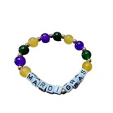 NY1879N - Mardi gras Beads Bracelet w Logo Letters