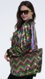 NY1585N - Mardi Gras Sequin Tote Bag Double Sided
