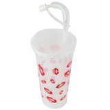 NY6419 - Lips Tall Cup with Straw
