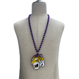 HS0418N - Rubber Tiger Head Side Face w/line Beads