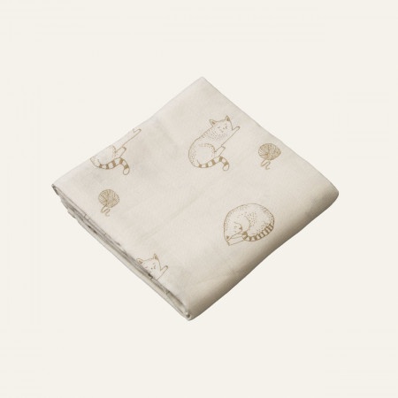MUSLIN WRAP - SLEEPY CAT PRINT