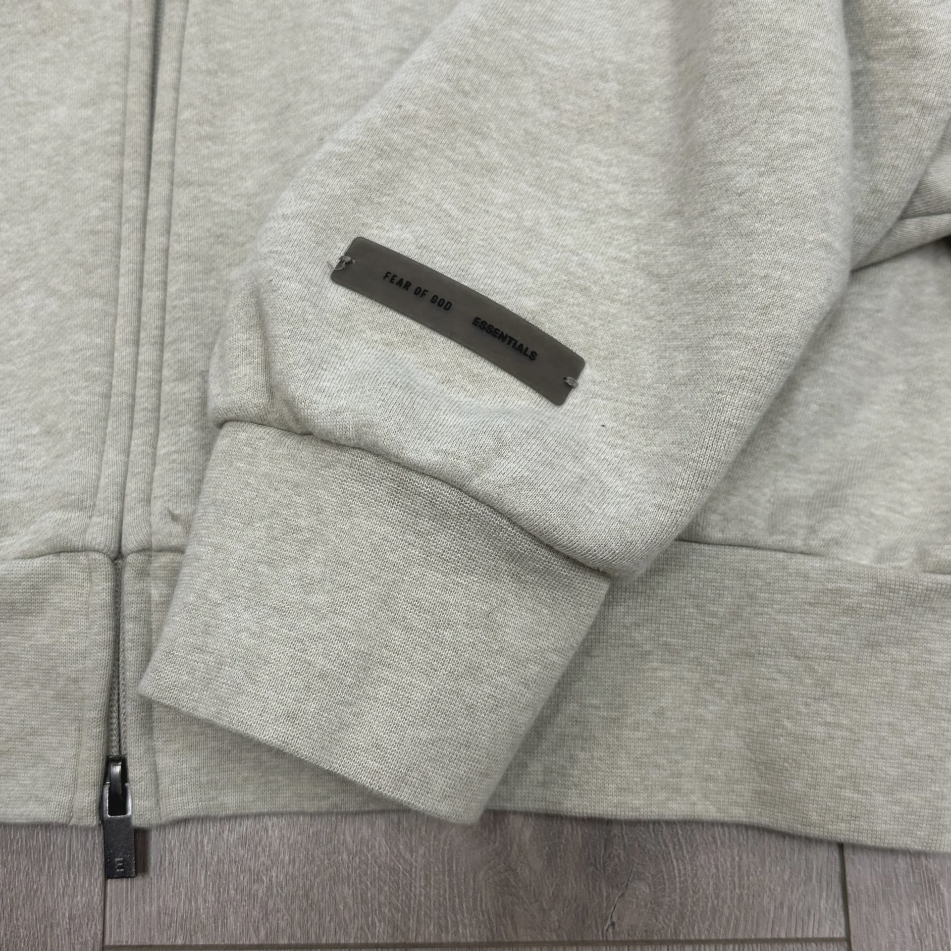 Fear of God Essentials Full Zip Hoodie 'Heather Stone' • Pre-Owned [9784] - photo 3