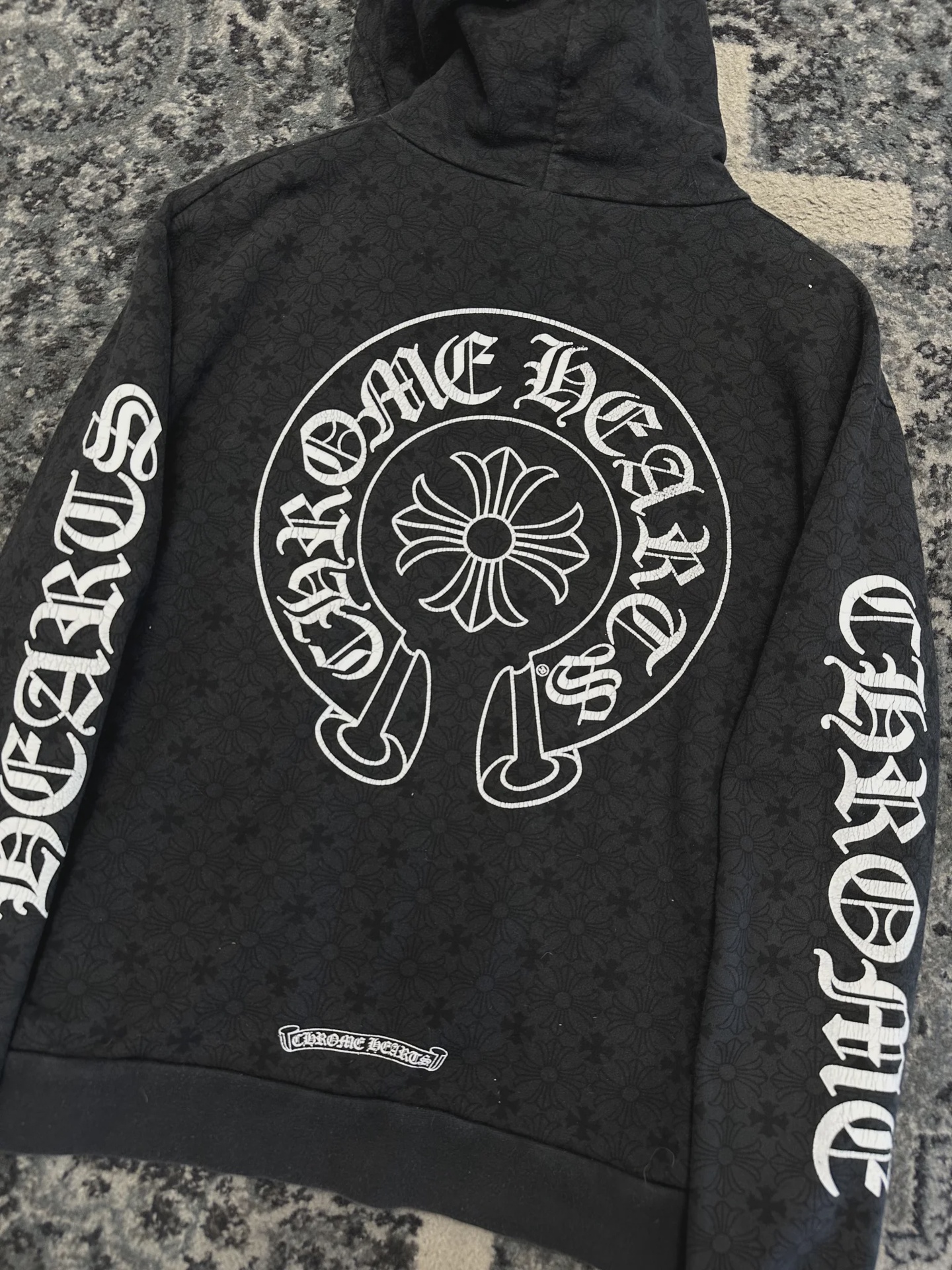 Chrome Hearts Monogram Vertical Logo Hoodie 'Black' • Pre-Owned [7772] - photo 2