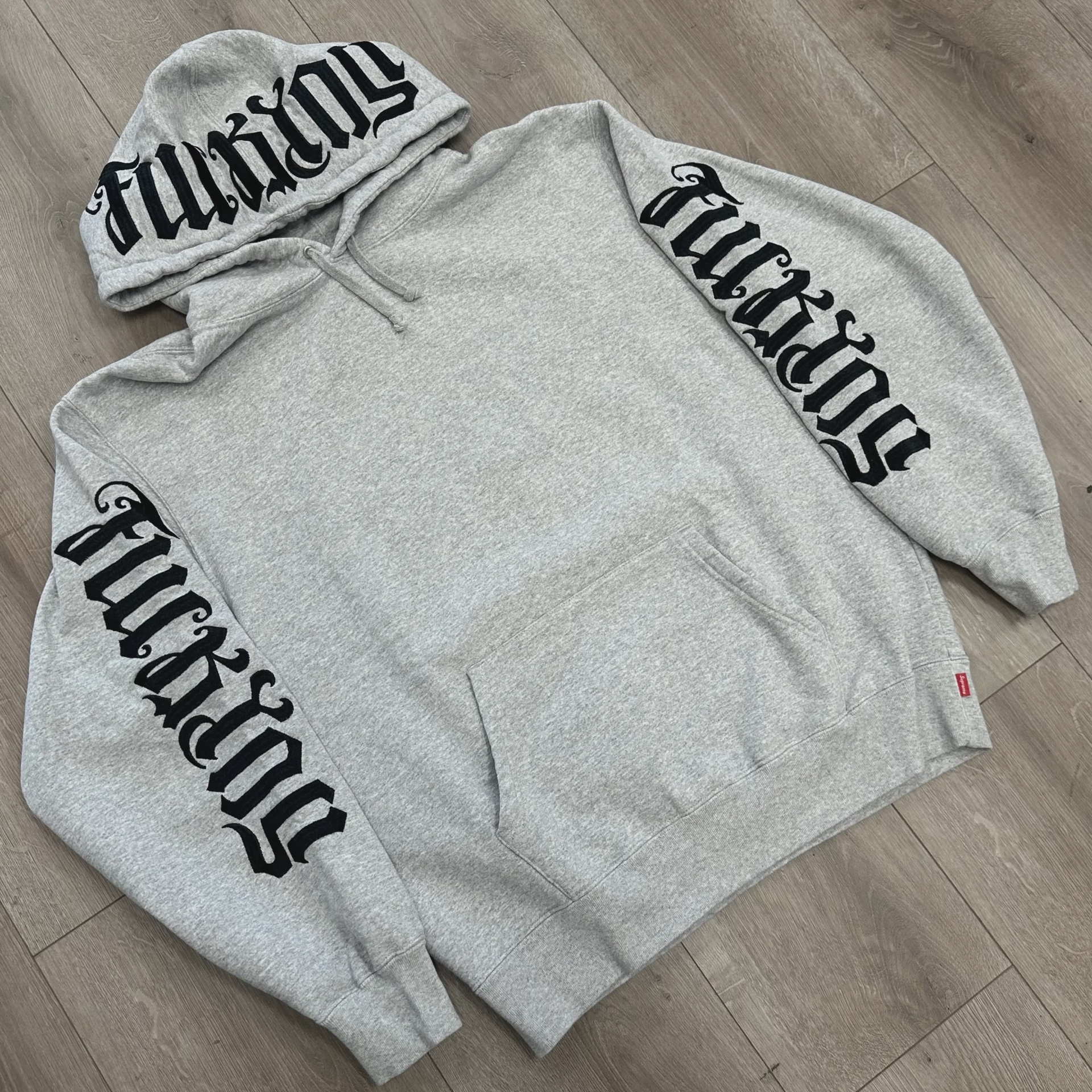 Supreme Ambigram Hooded Sweatshirt in Heather Grey • Pre-Owned [3502] - photo 8