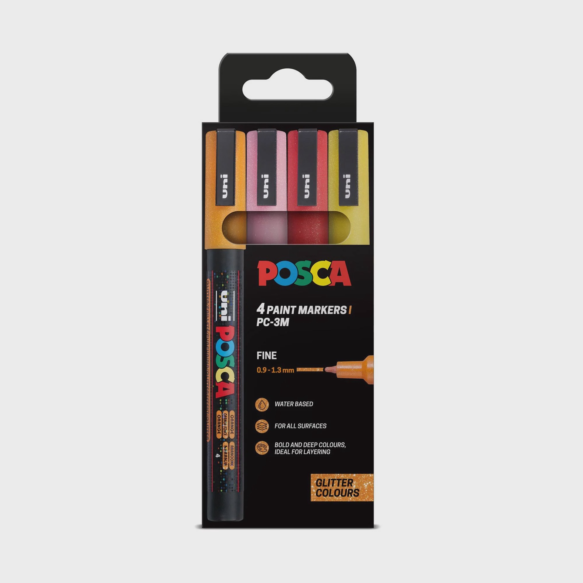 Mitsubishi - Posca 3M Glitter Colours 4 Pack