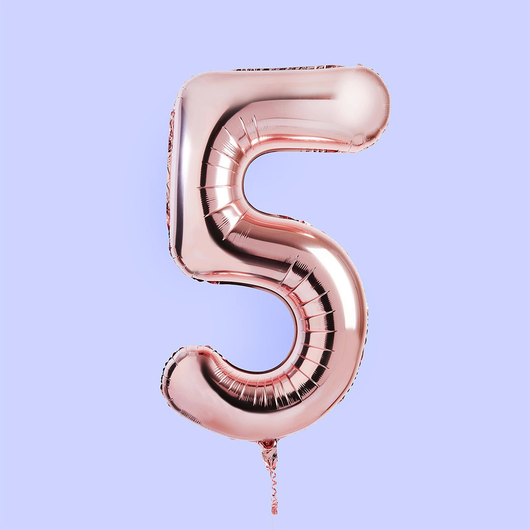 Hootyballoo - Rose Gold Number Foil 34" Balloon