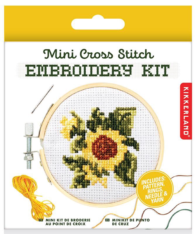 Kikkerland Mini Cross Stitch Embroidery Kit