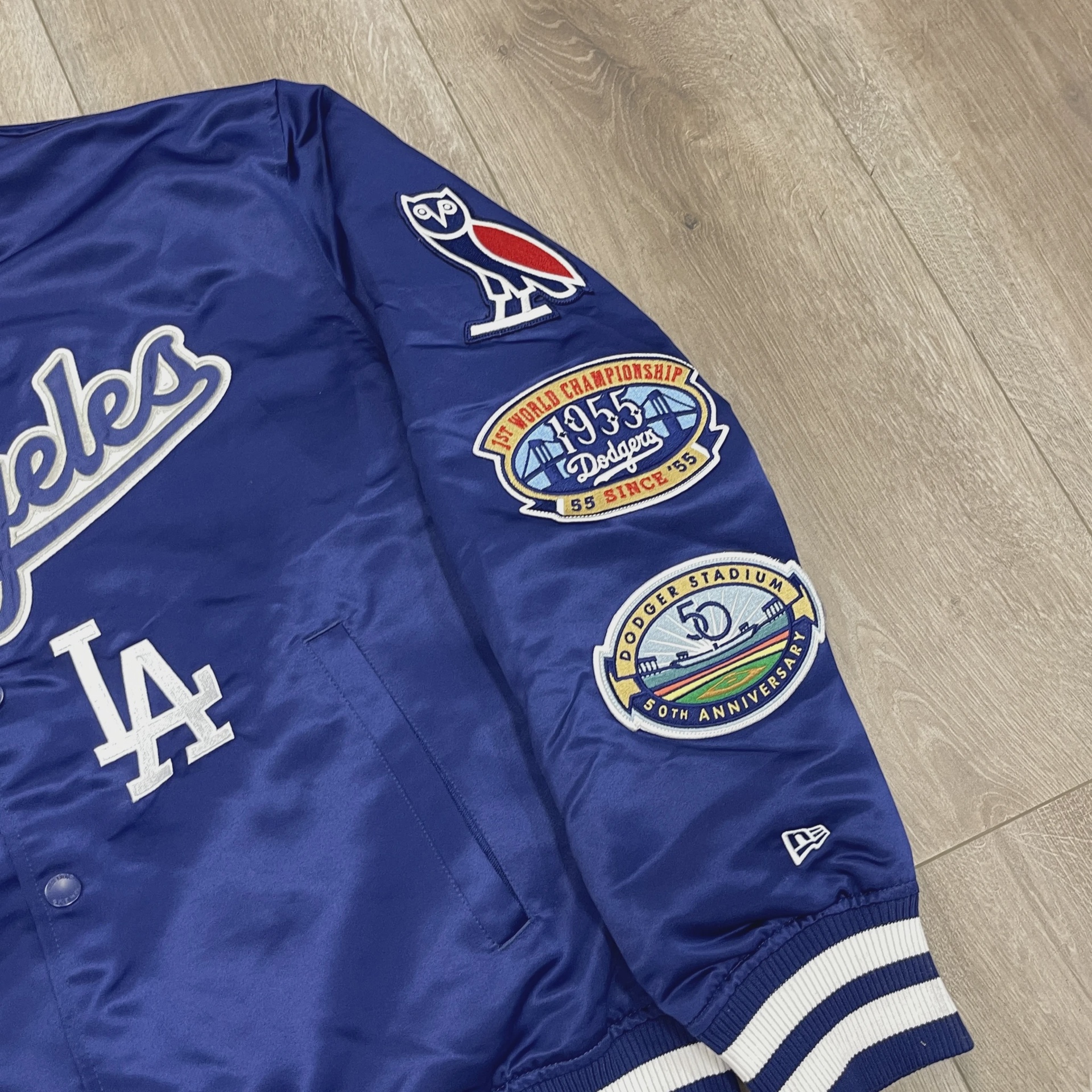 OVO x New Era MLB Los Angeles Dodgers Varsity Jacket Blue • Brand New [0211] 4