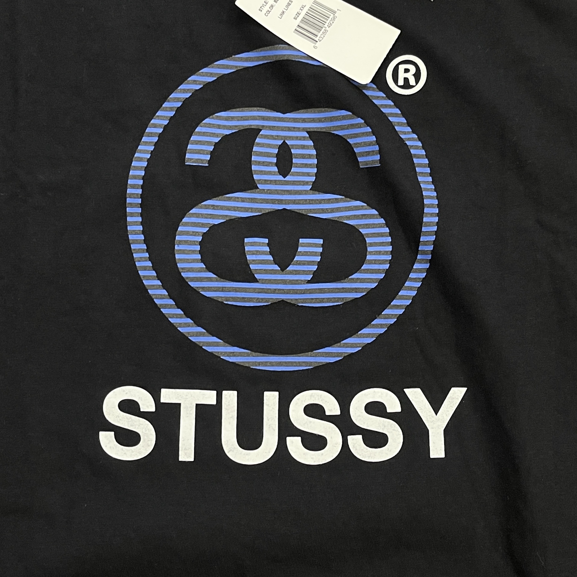 Stussy Graphic  Stripe Logo T-Shirt Black 4