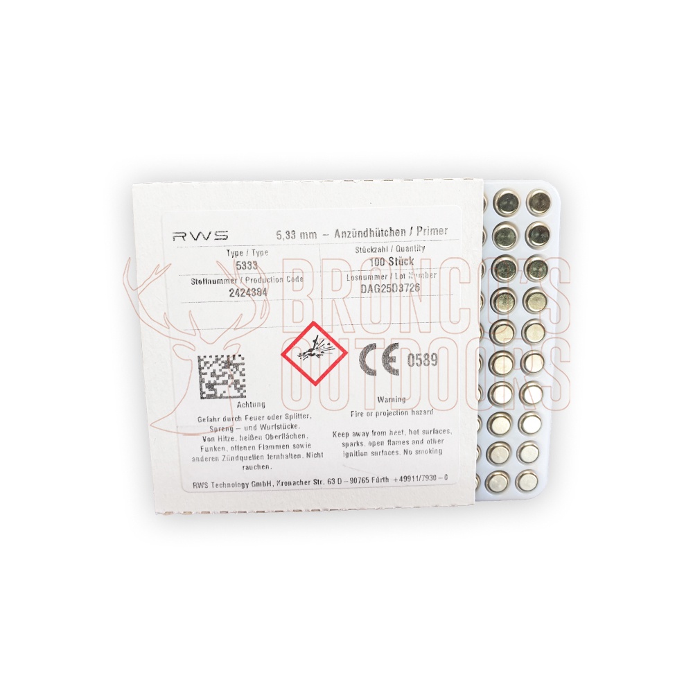 RWS 5337 Large Magnum Pistol Primers X 100