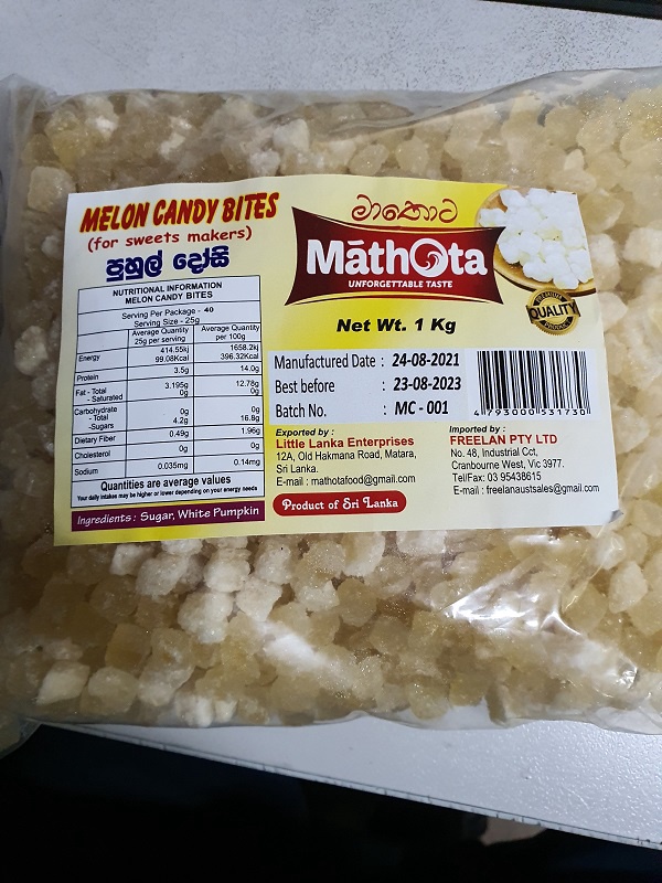 Mathota Melon Candy Bites1kg