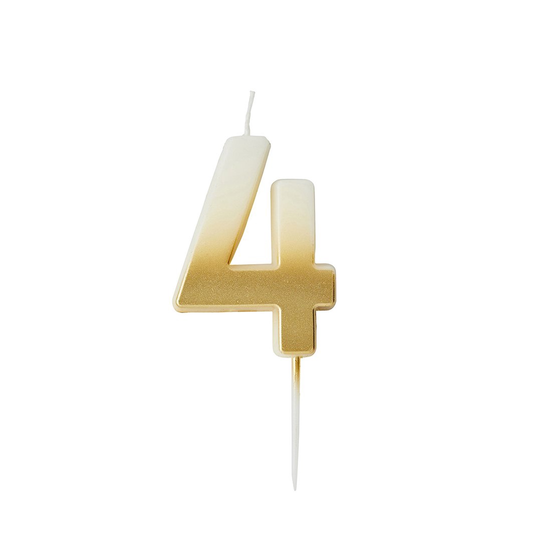 Hootyballoo - Gold Ombre Number Candle