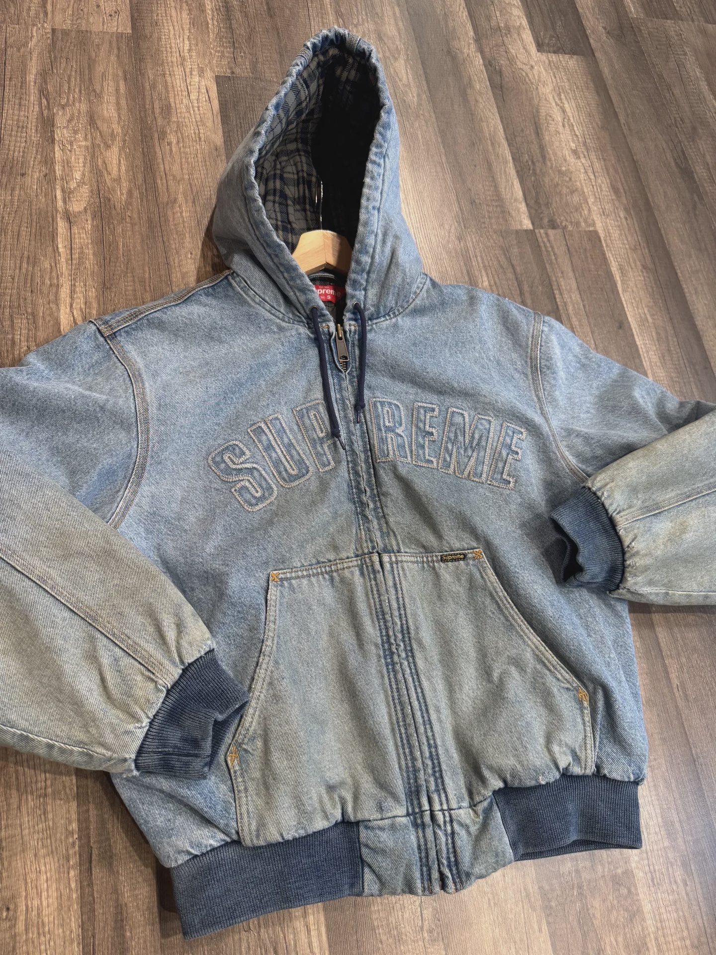 Supreme Reflective Arc Hooded Work Jacket Denim  • Pre-Owned [6720] - photo 2