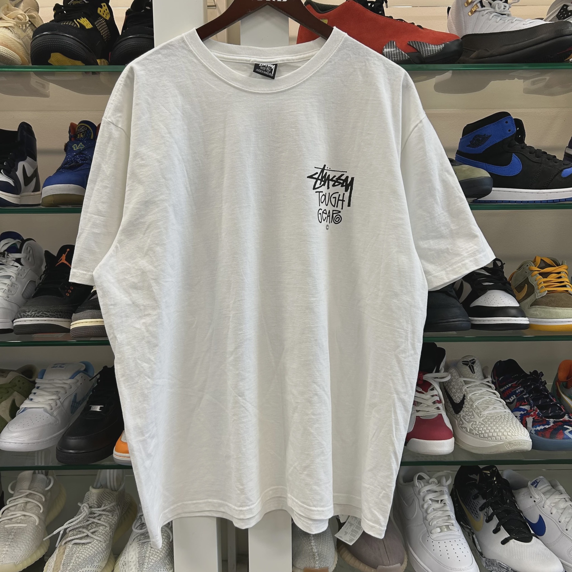 Stussy Tough Gear white tee • Pre-Owned [5939]