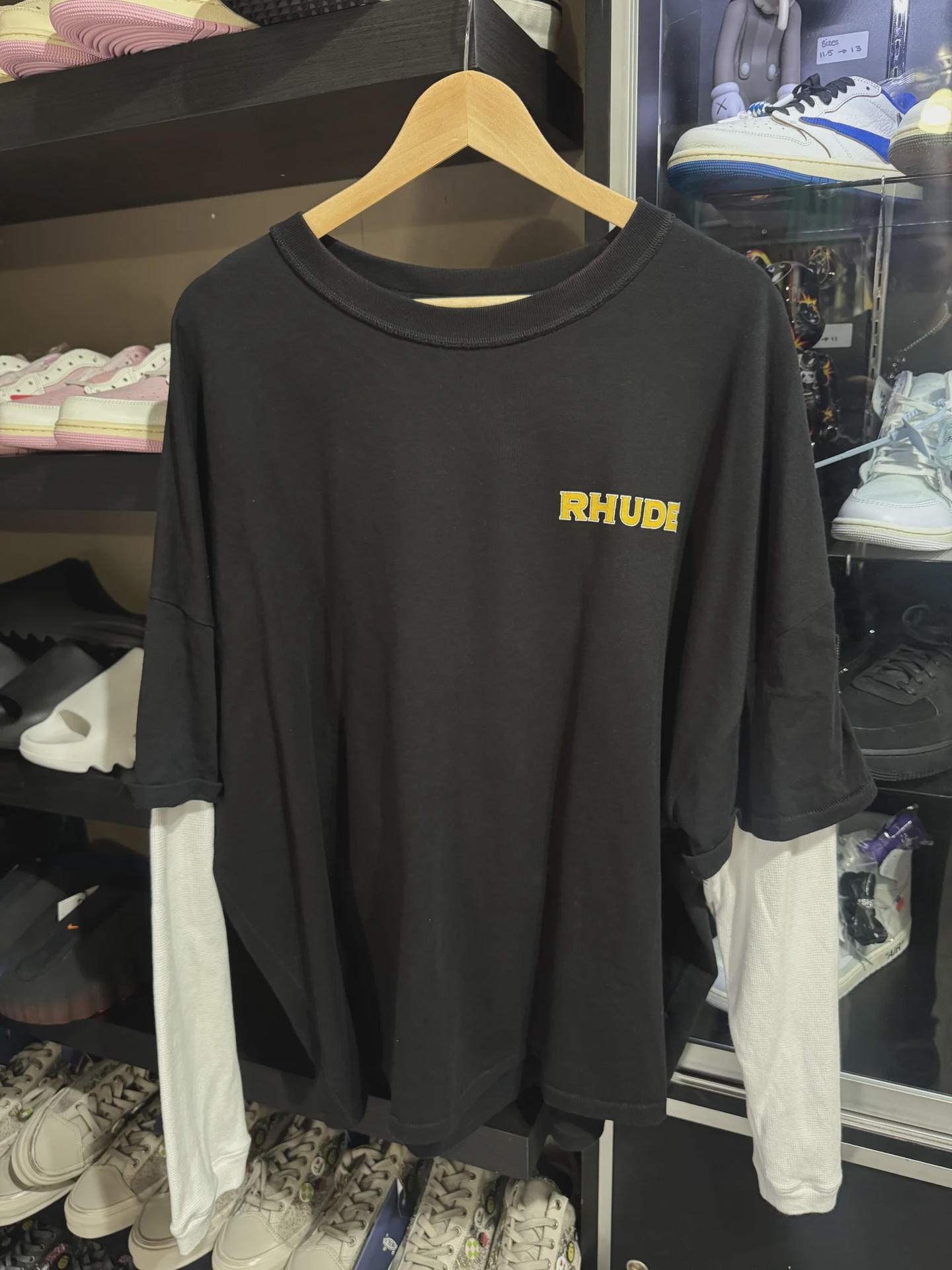Rhude Rhude Black LS Tee - Size XXL