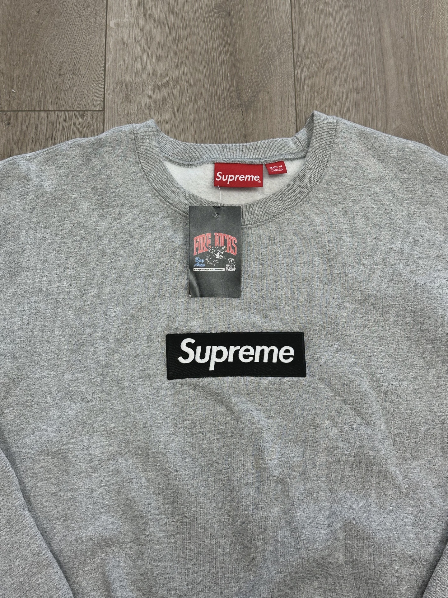 FW22 Supreme Box Logo Crewneck 'Heather Grey' • Pre-Owned [9214] 2
