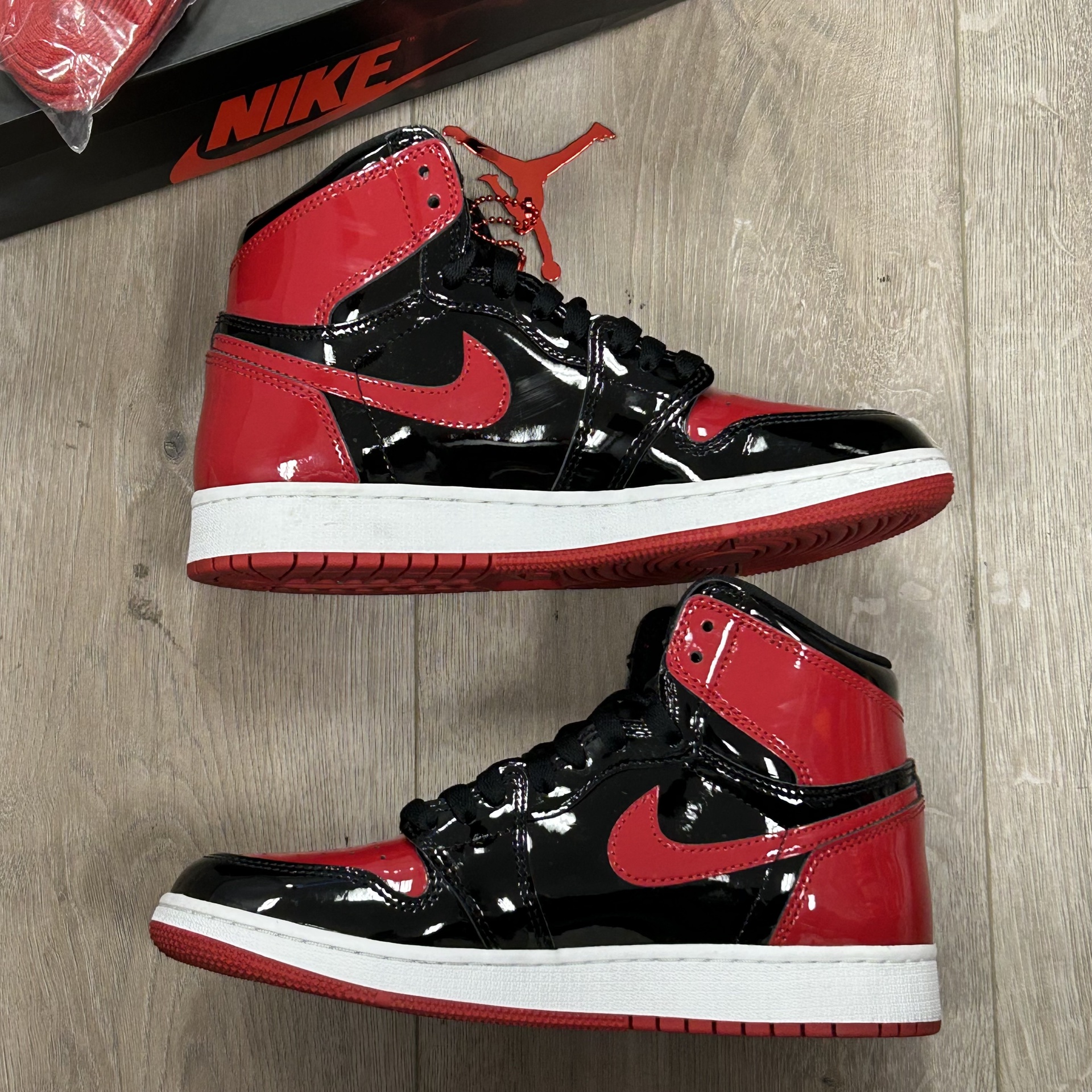 Jordan 1 Retro High OG Patent Bred (GS) - Pre-Owned 9