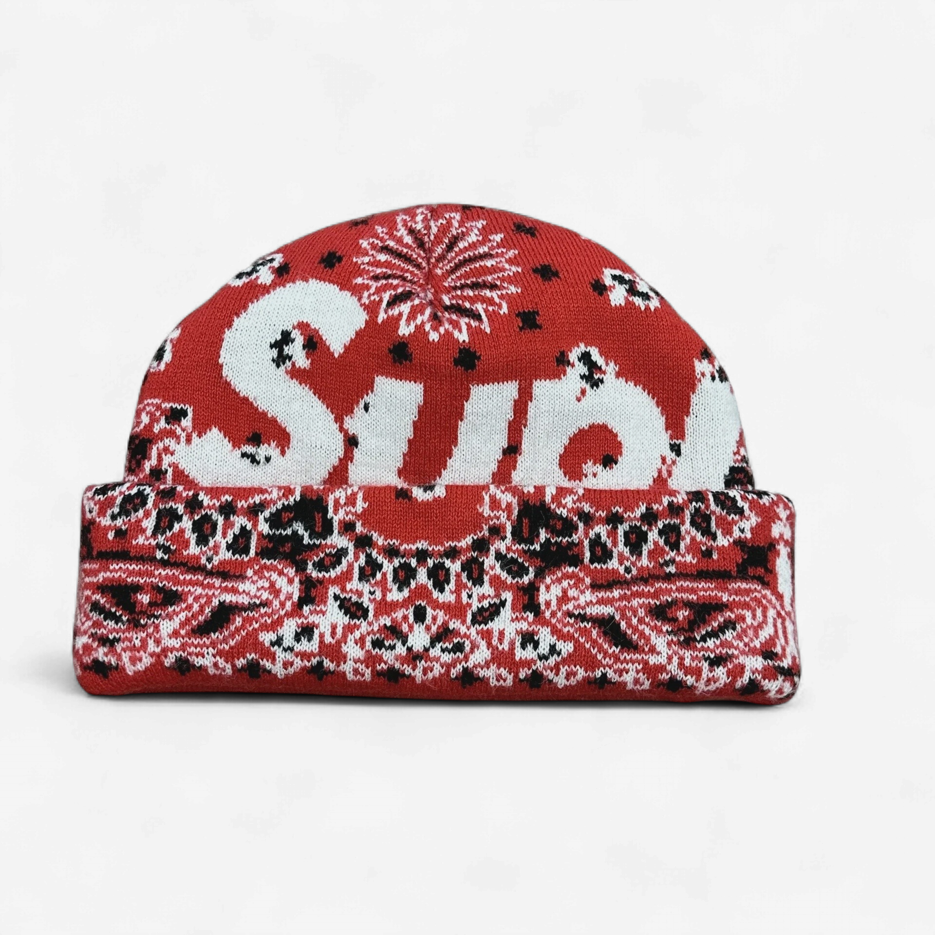 Supreme Bandana Big Logo Beanie Red • Pre-Owned [3534] - photo 1