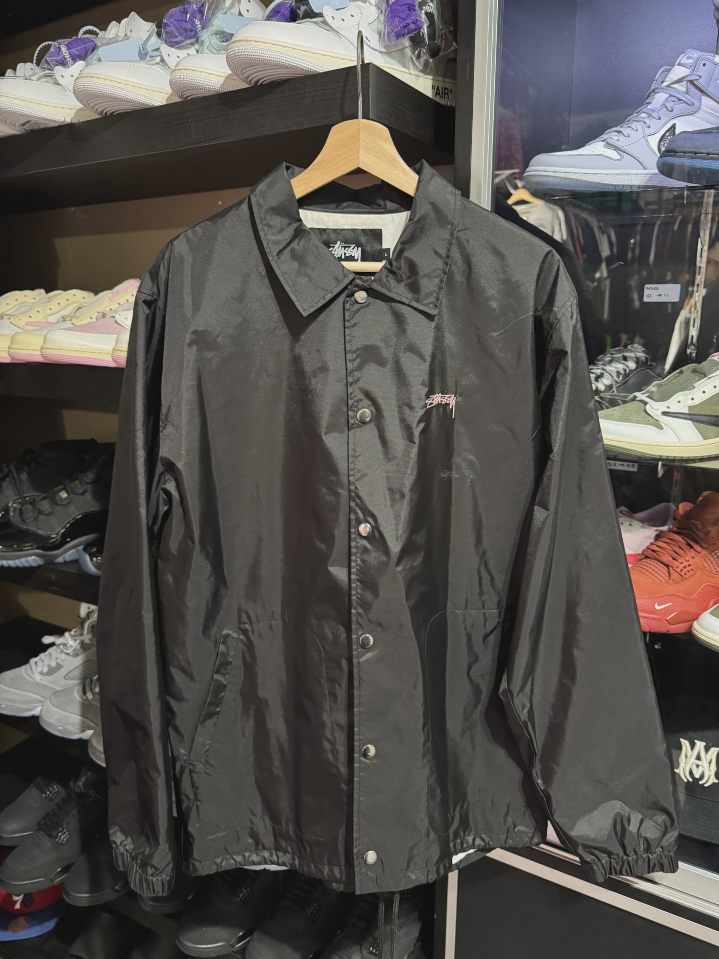 Stussy Pink Logo Light Jacket size L • Pre-Owned [2329] - photo 1
