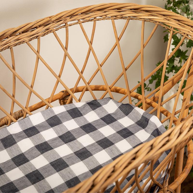 EDDY&MOSS FITTED SHEET - GINGHAM NAVY