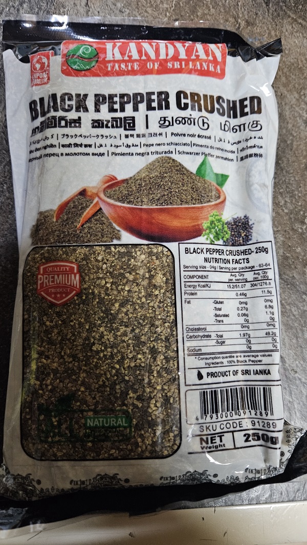 Kandiyan Black Pepper Crush 250g