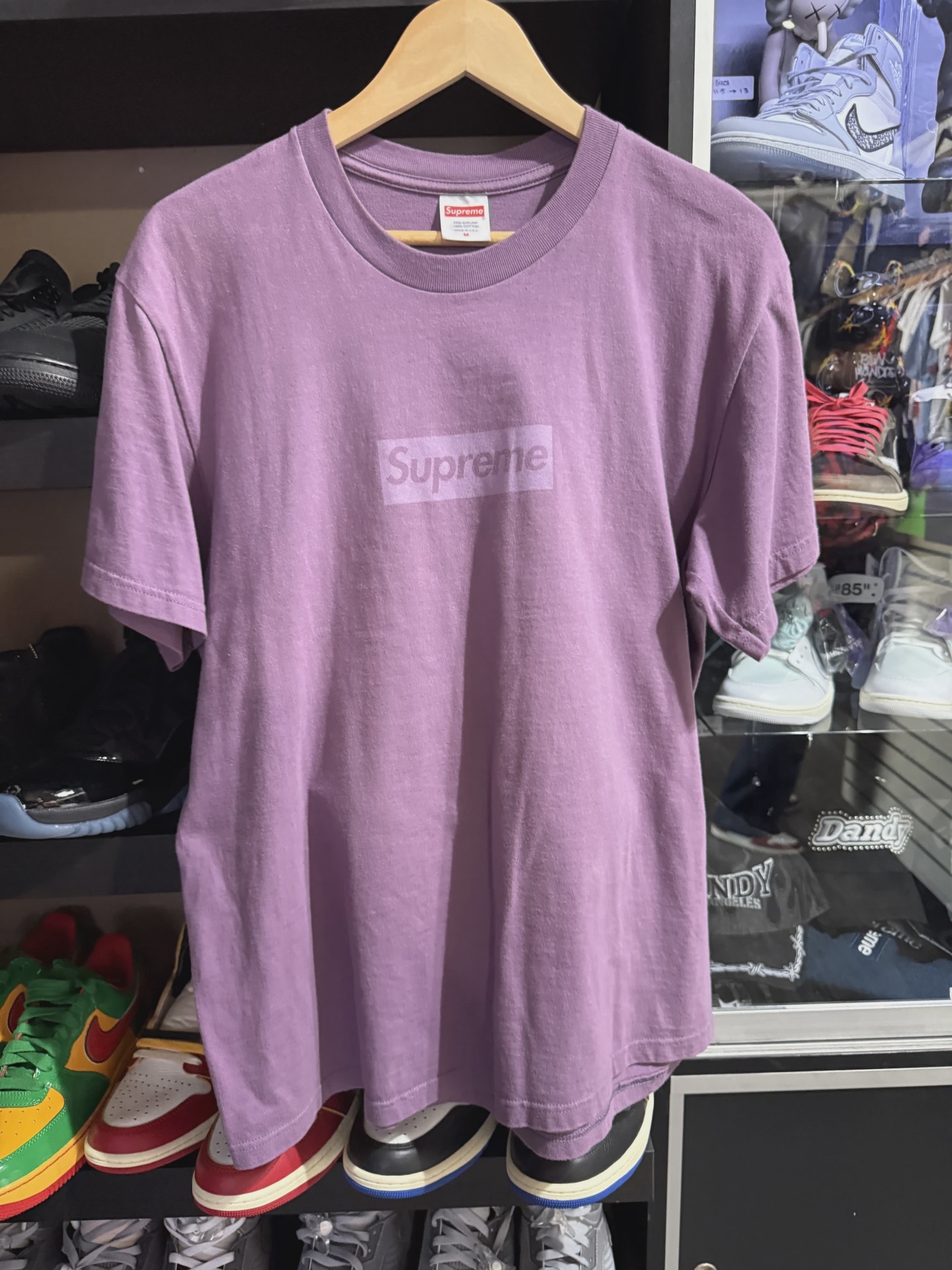 Supreme Box Logo Tee Purple M • Pre-Owned [7455]