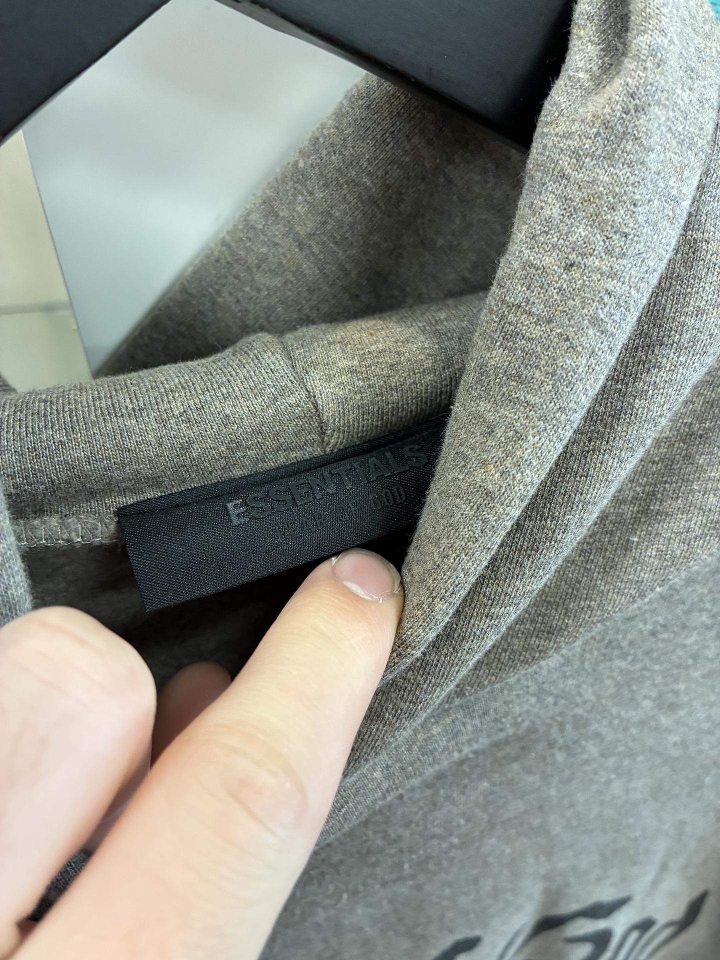 Fear of God Essentials Heather Grey Heavy Fleece Vintage Hoodie - Pre-Owned 4