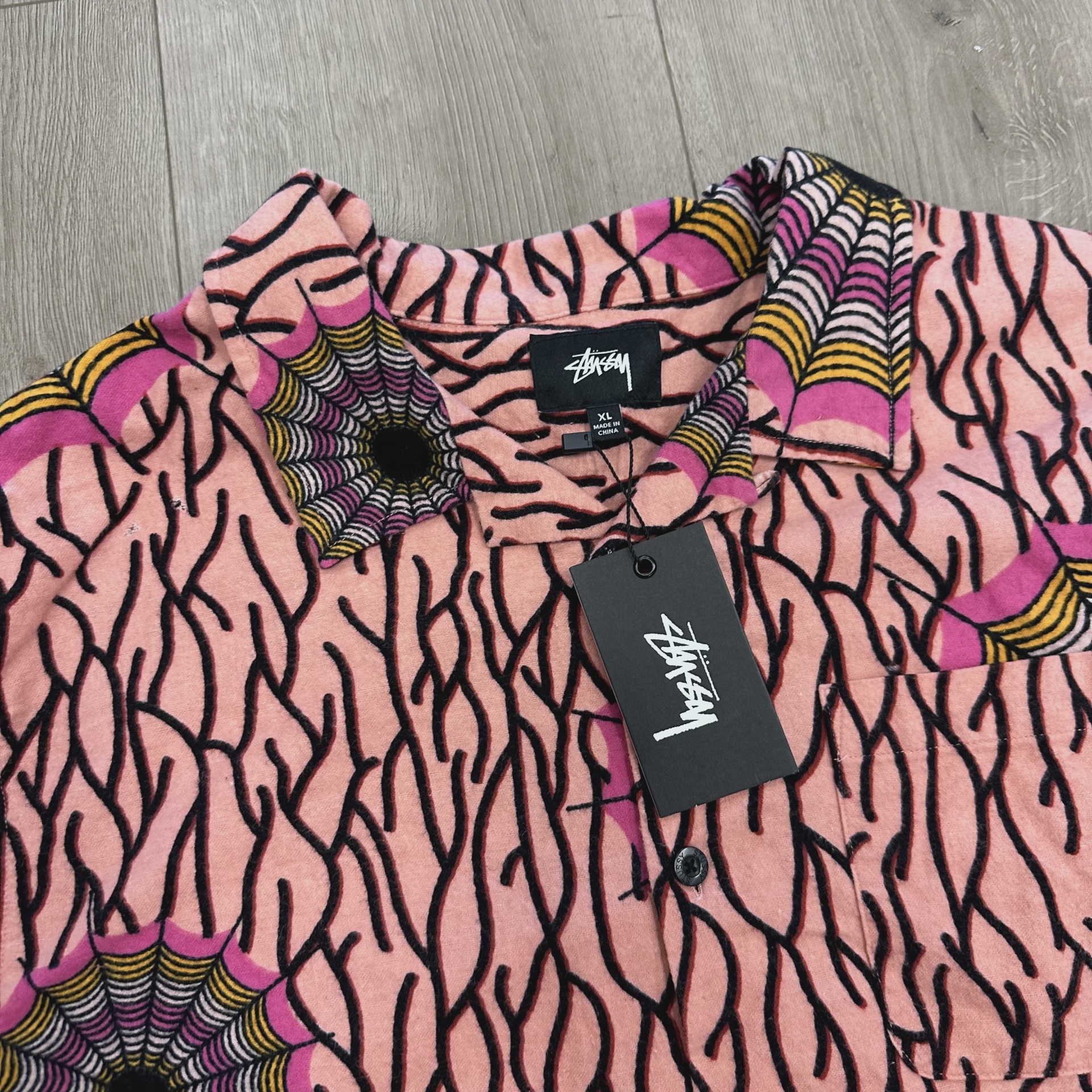 Stüssy Spider Web Flannel LS Shirt • Brand New [3194] 3