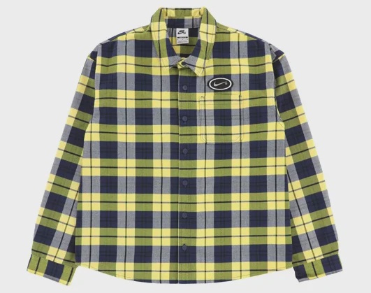Nike Nike SB x Eric Koston Midnight Navy/Speed Yellow Skate Flannel • Brand New [9957]