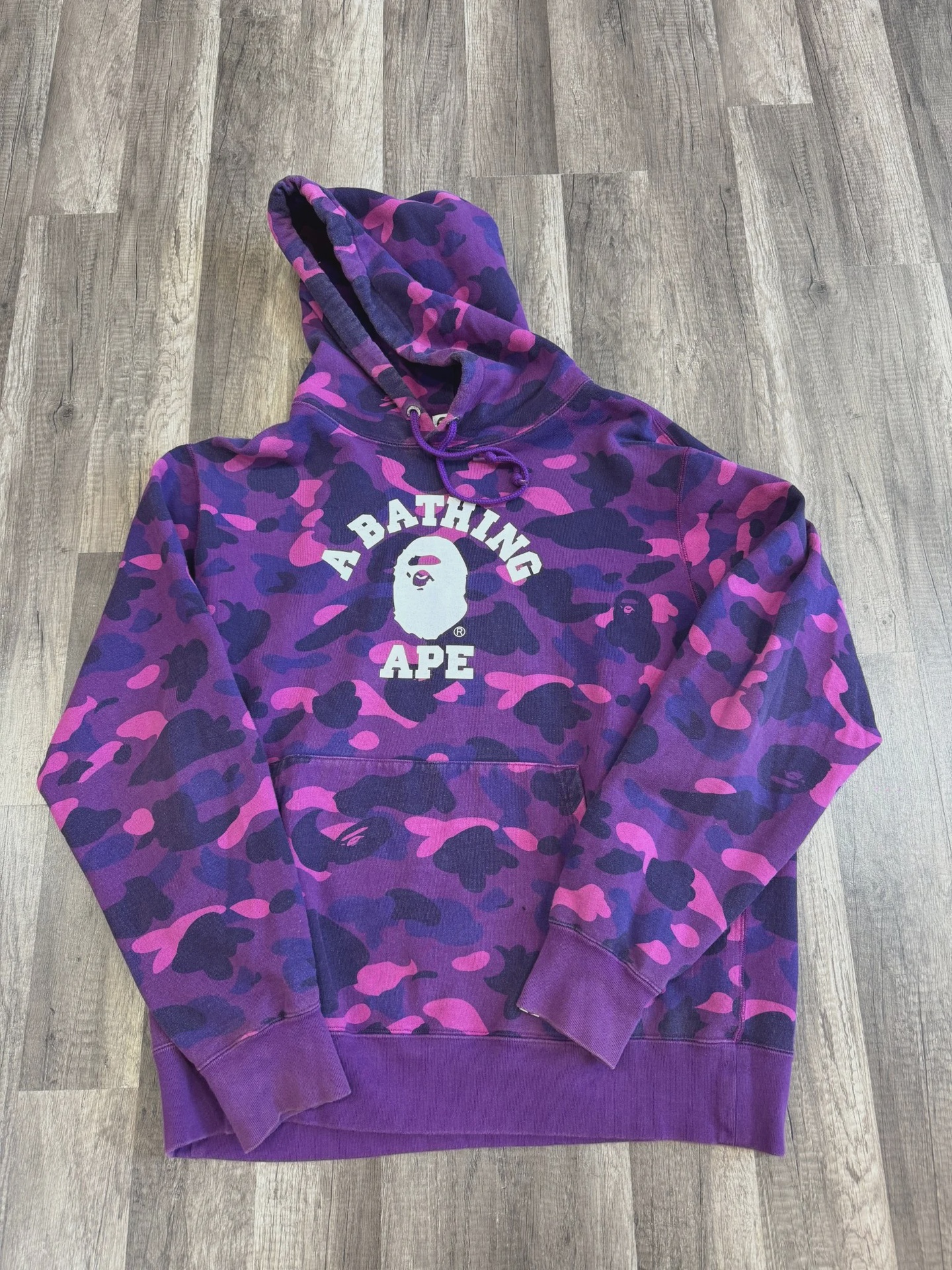 BAPE BAPE College Logo Purple Camo Hoodie XXL - Size XXL
