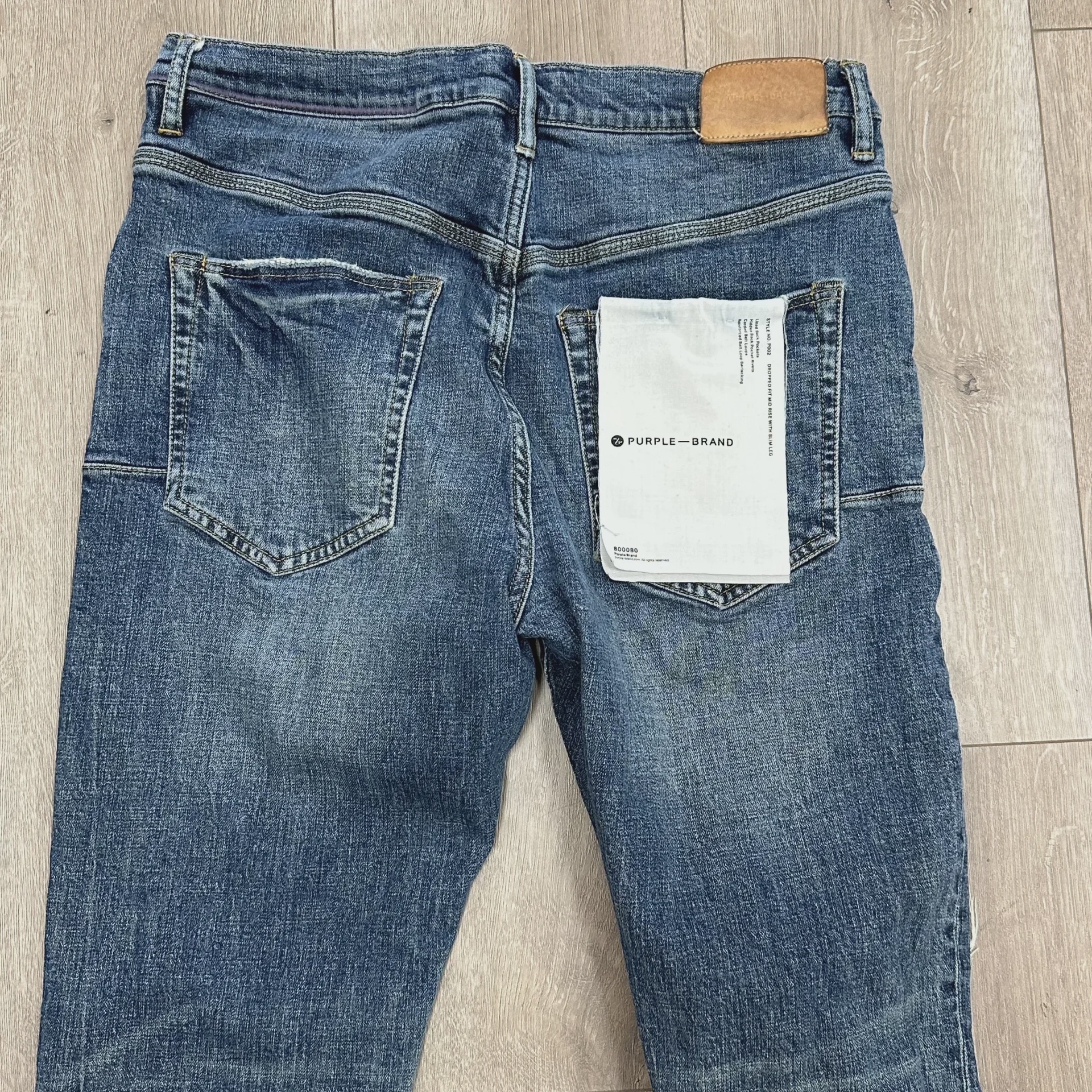 Purple Brand mid-indigo distressed skinny jeans • Pre-Owned [9109] - photo 2