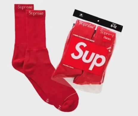 Supreme Supreme Hanes Socks (4 Pack) - Size One Size