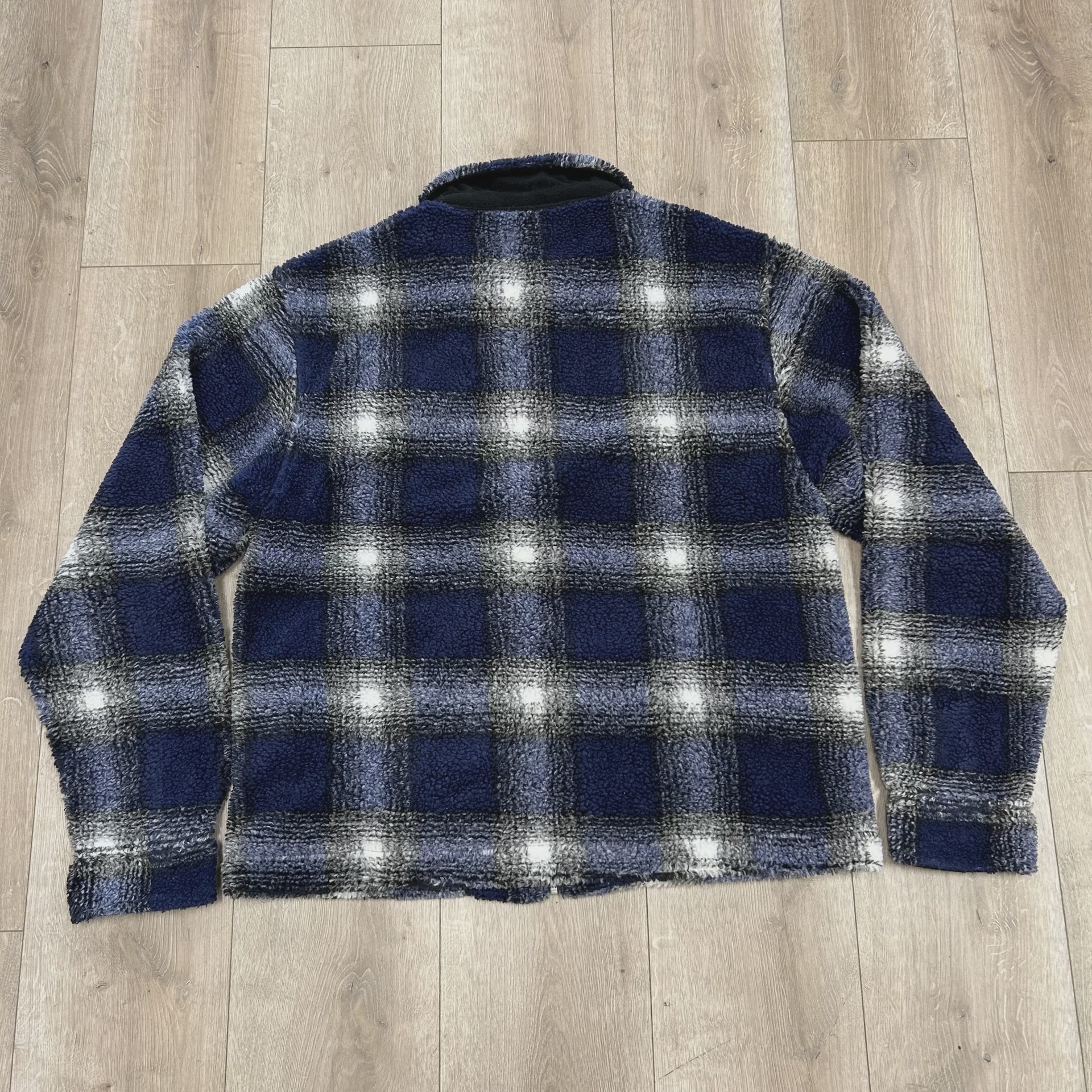 Stüssy Shadow Plaid Sherpa Zip Shirt • Pre-Owned [9703] - photo 3