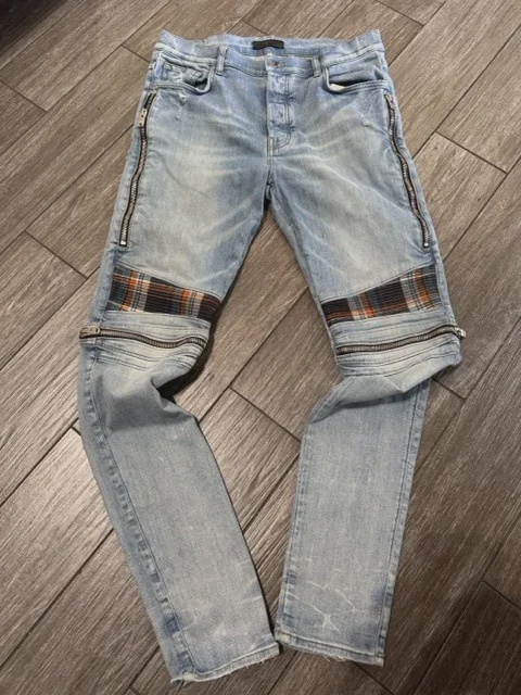 Amiri Zipper Blue Skinny Denim 36 • Pre-Owned [7907] - photo 1
