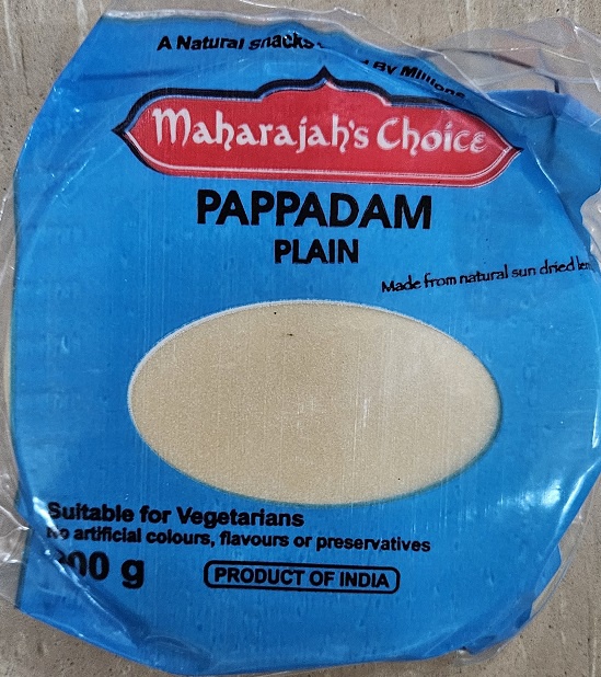 Maharajha Plain Papadam 100g Bulk (168)