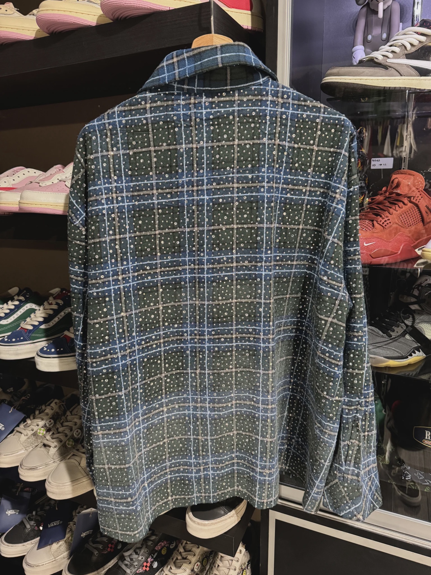 HMDD Rhinestone Flannel Blue Green XL • Pre-Owned [3392] - photo 2