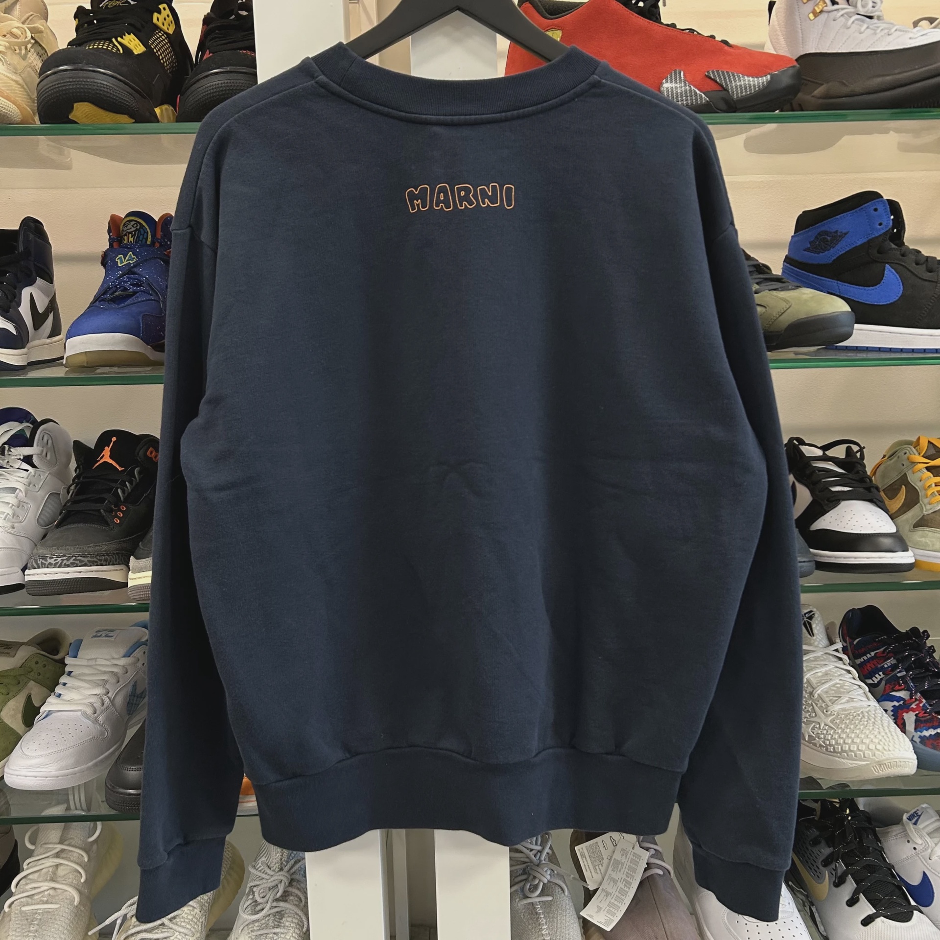 Marni Logo Organic Crewneck Sweatshirt Navy • Pre-Owned [7499] 3