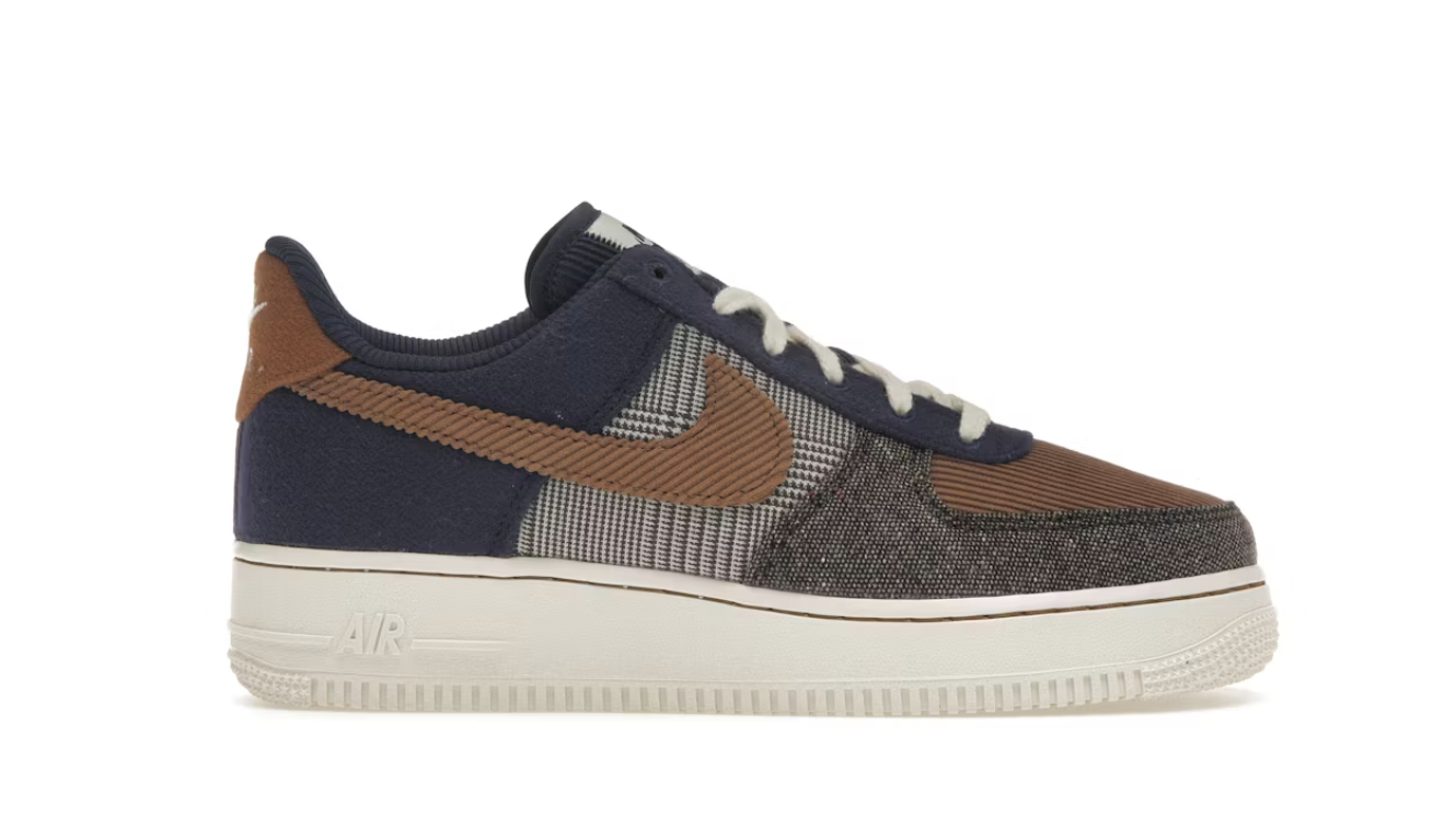 Nike Air Force 1 Low '07 PRM Tweed Midnight Navy Corduroy• Brand New