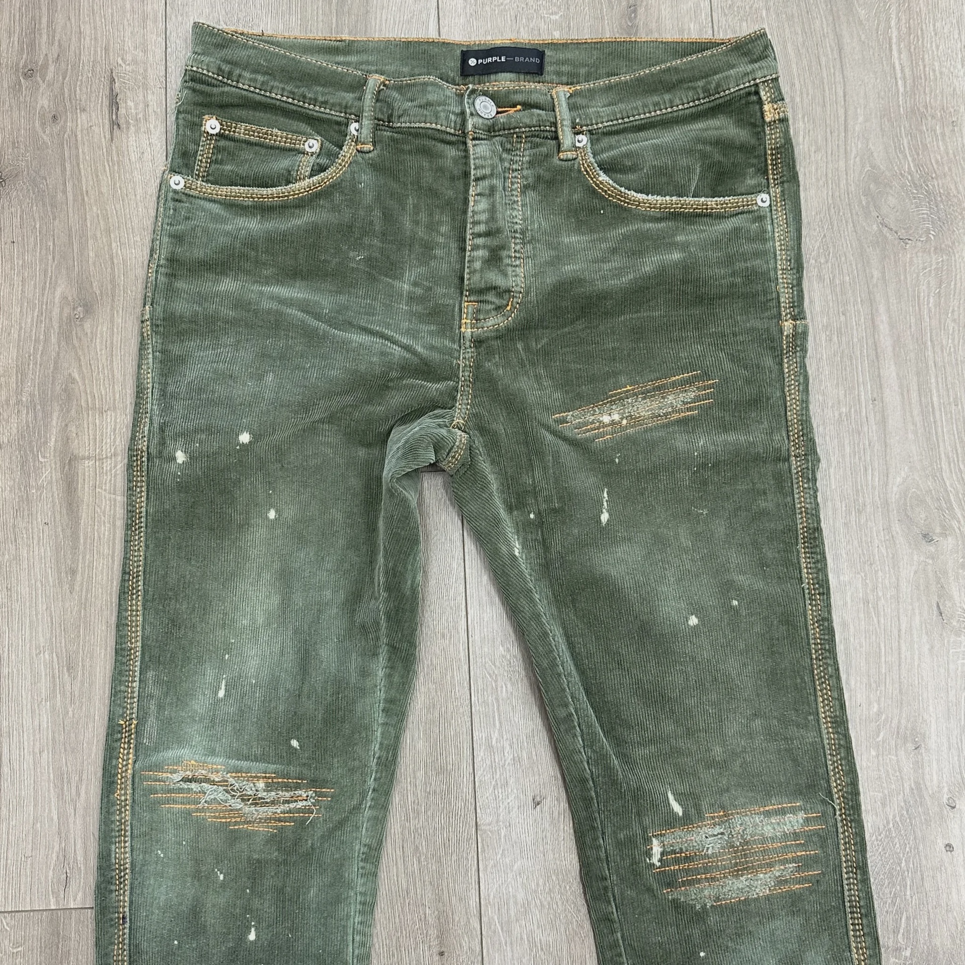 PURPLE BRAND 3-Needle Forest Wash Repair Skinny Jeans • Pre-Owned [9381] - photo 5