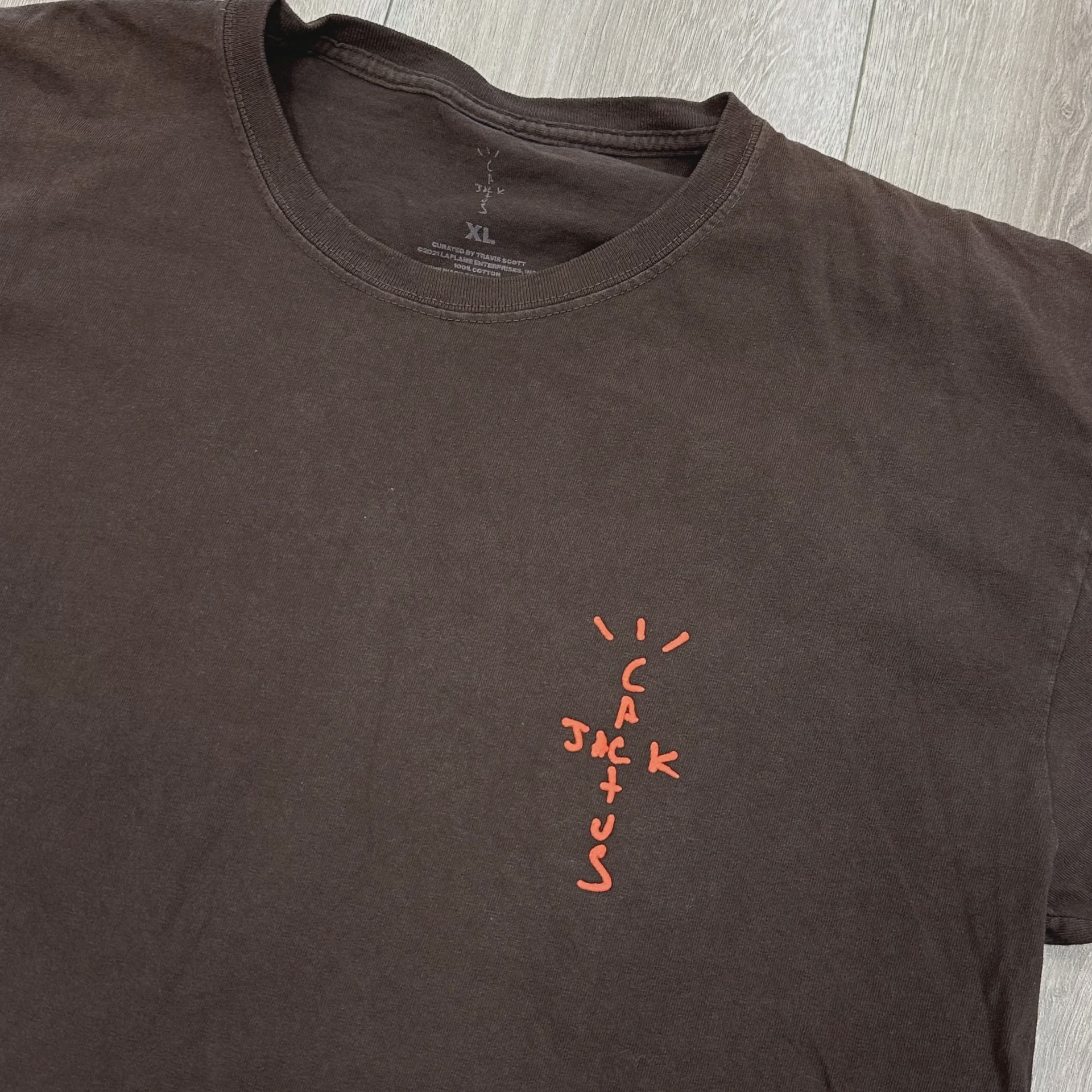 FW20 Travis Scott CJ Digital Girl T-shirt Pepper Brown • Pre-Owned [3388] - photo 2