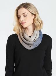 INFINITY SCARF - DENIM/SESAME/SILVER