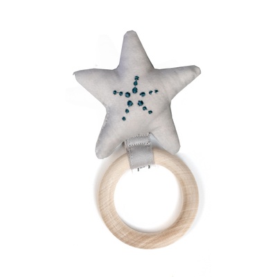 GREY / TEAL STAR TEETHER